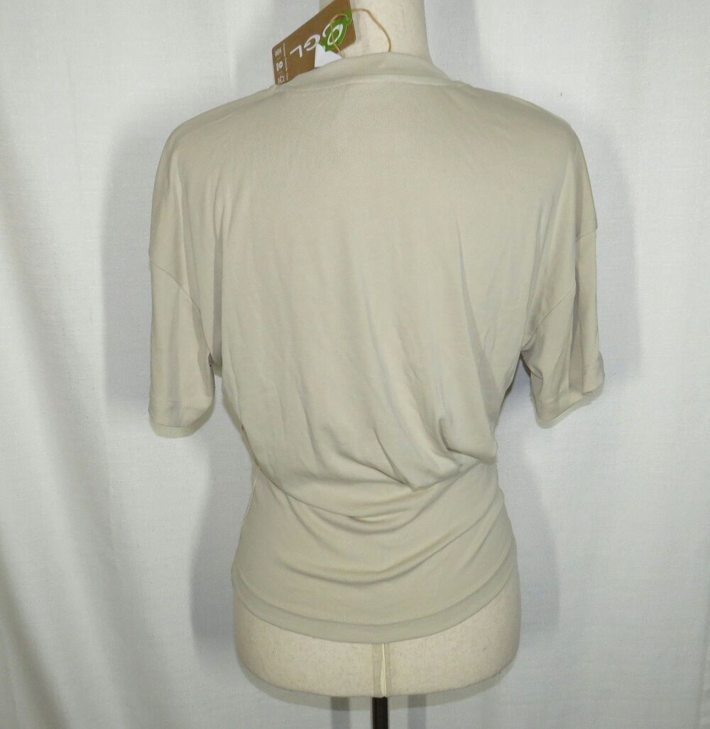 OGL Sandwashed Modal Knit Eco Friendly Soft Stretchy Draped Tee Beige Size Large - Picture 11 of 13